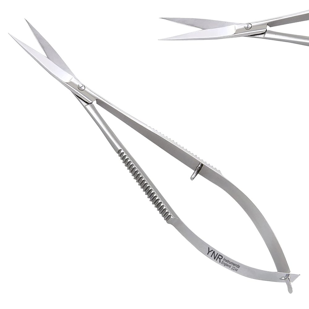 Facial Hair Scissors-Eyebrow Trimmer-Grooming Scissors for Eyebrow Shaping, Ear, Nose, Nostril Hair & Moustache (Silver Straight)