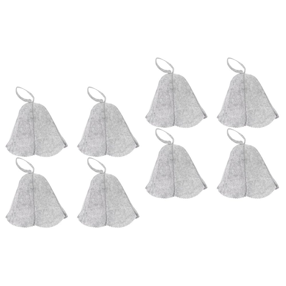 8pcs Felt Sauna Hat for Men and Women Comfortable Bath Caps for Hot Dry Steam Room Essential Sauna Accessories for Hair Protection and Care