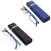 SIKAITE 2 pairs of hard lens half-frame reading glasses anti-blue reading glasses with special reading glasses case (gold and blue, 1.5, diopters) view 1