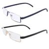 SIKAITE 2 pairs of hard lens half-frame reading glasses anti-blue reading glasses with special reading glasses case (gold and blue, 1.5, diopters) view 2