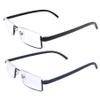 SIKAITE 2 pairs of hard lens half-frame reading glasses anti-blue reading glasses with special reading glasses case (black and blue, 1.25, diopters) view 2
