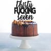 Thirty-Seven Glitter Black Happy Birthday Cake Topper - Cheers To 37th Birthday - 37 Years Old Anniversary Party Cake Centerpieces Topper Decorations view 2