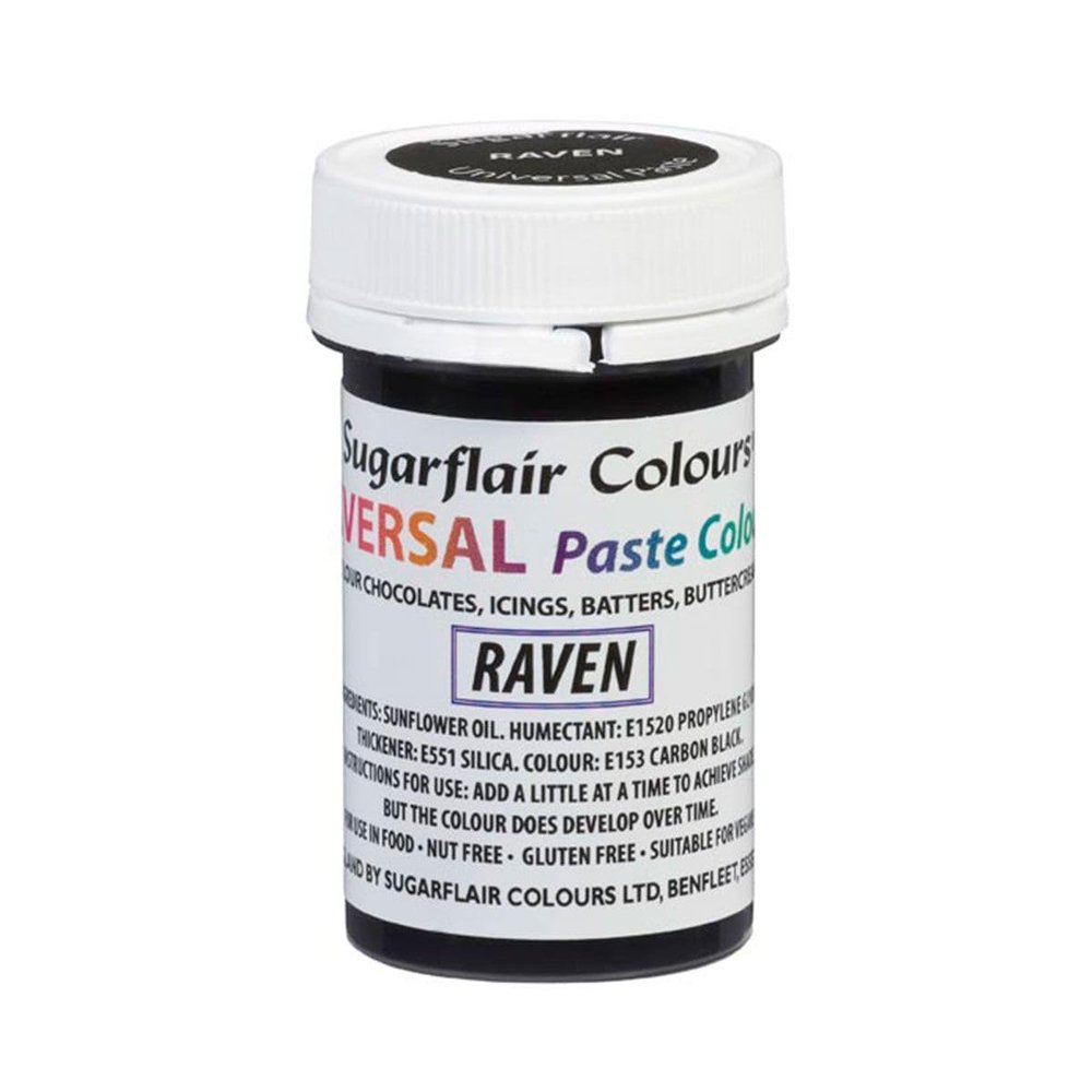 Sugarflair Raven Universal Paste Food Colouring - Concentrated Food Colour for Colouring Of All Foods Including Cake Mix, Chocolate, Batter, Icing, Buttercream & More - 22g