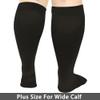 3 Pairs Plus size compression socks wide calf women men knee high 20-30 mmhg circulation for swelling 2xl 3xl 4xl 5xl, 3PC black, XXXXL view 3