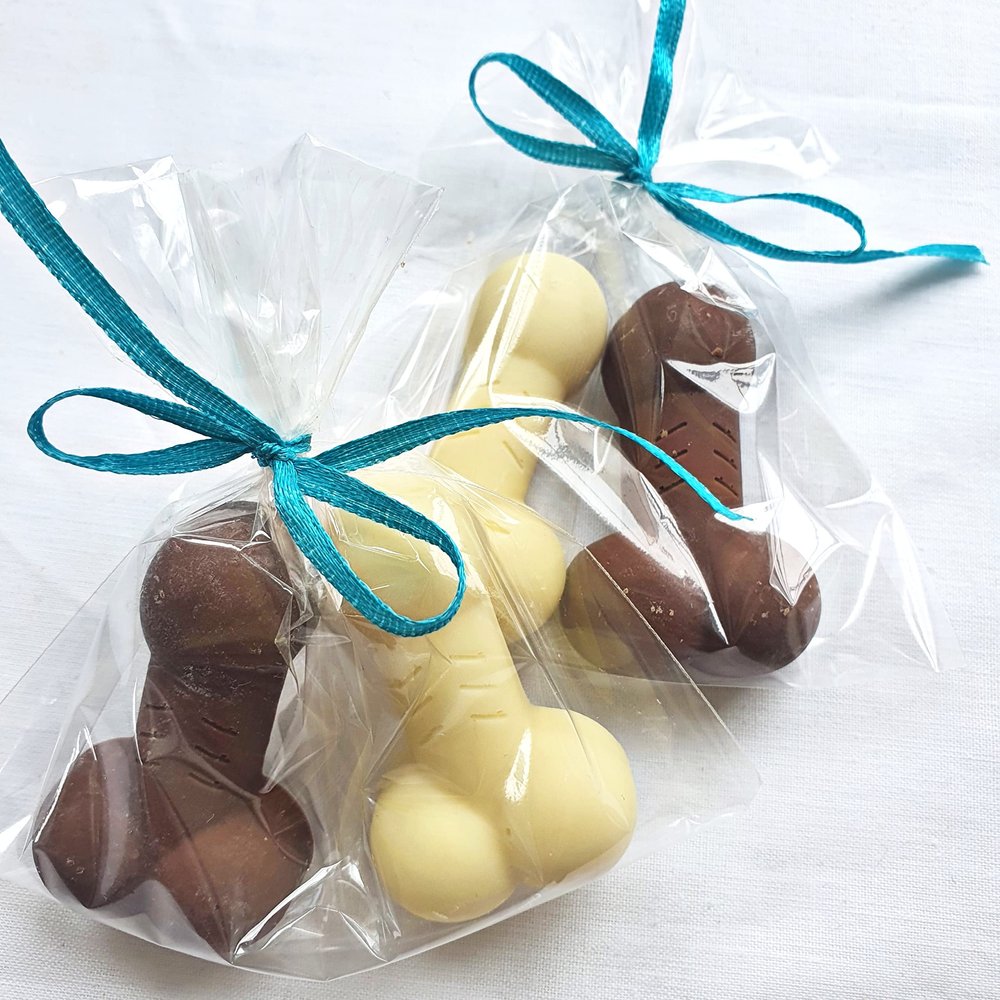 Choccolandia Chocolate Willies Hen Night Hen Party Favours Rude Edible Chocolate gifts Pack of 2 Milk and White