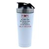 Getagift 500ml Aluminium Shaker Bottle for Supplement Shakes - Easy Clean, Durable Cup Mothers Day, Mum No Matter What Life Throws At You Birthday, Christmas, Secret Santa. (White) view 1