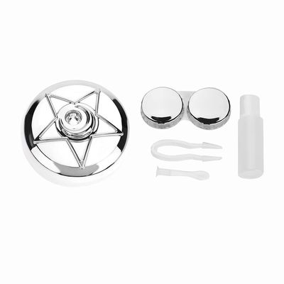 Contact Lens Case, 3 Colors Portable Contact Lens Box with Mirror Cute Contact Lens Box Holder Container Soak Storage Kit Pentagram Shape Lenses Container Case Travel Kit for Contact Lenses(White)
