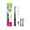 GUM Sonic Daily Battery Operated Electric Sonic Toothbrush | Particularly Suitable for on The go| for Gentle and Thorough Cleaning| 1x Toothbrush, 2X Spare Brush Heads, 1x Battery (Black) view 1