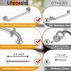 2 Pack Grab Bars for Bathroom, 16 Inch Brushed Nickel 304 Stainless Steel Shower Grab Bar, Safety Assist Handicap Grab Bar, 500lbs Support Grab Bar for Bathtubs and Showers for Christmas Gifts view 2
