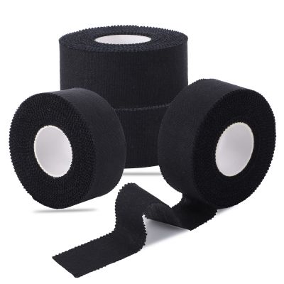 4 Rolls Zinc Oxide Tape, 10m x 2.5cm Cohesive Bandage Flexible Breathable Wrist Finger Tape Easy Tear Athletic Sports Tape for First Aid Sports AnkleBlack