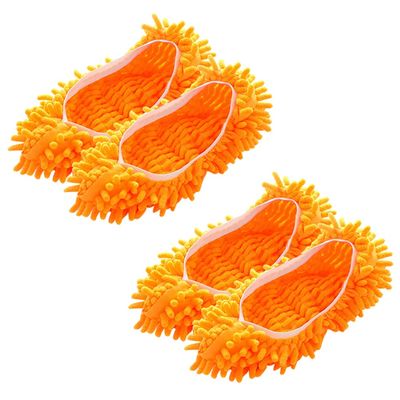 2 Pairs Mop Shoes Mop Slippers Cleaning Shoes Lazy Slippers Reusable Washable Microfibre Soft Cleaning Shoes for Mop Heads Broom Shoes for Home Floor Dust Dirt Hair Cleaning