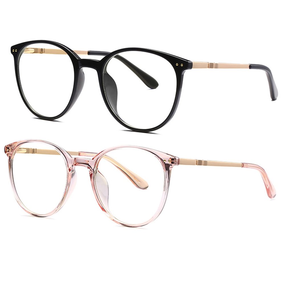 SIKAITE 2 Packs Reading Glasses for Ladies Men Reading magnifier Glasses Made with a Sprung Hinge (black and pink, 2.75, diopters)