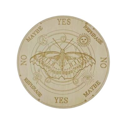 LYEAA Circles Star Pendulum Board Wooden Divination Metaphysics, Pendulum Board with Stars Moon Carved Coasters Astrology Game Plate Metaphysical Healing Meditation Boards