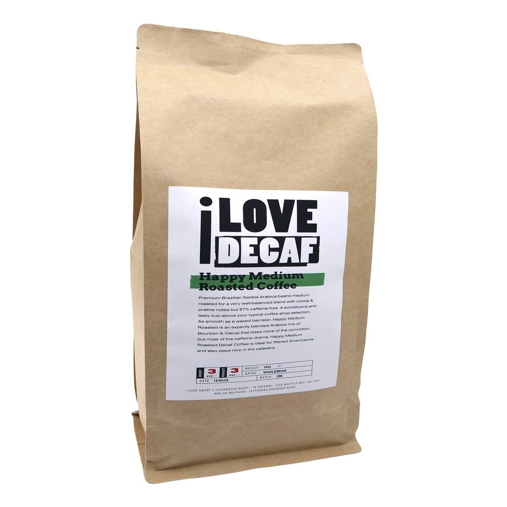 Happy Medium Roasted Premium Decaf Coffee Beans 500g
