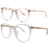 SIKAITE 2 Packs Reading Glasses for Ladies Men Reading magnifier Glasses Made with a Sprung Hinge (pink and transparent, 1.25, diopters) view 1