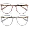 SIKAITE 2 Packs Reading Glasses for Ladies Men Reading magnifier Glasses Made with a Sprung Hinge (pink and transparent, 1.25, diopters) view 2