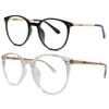 SIKAITE 2 Packs Reading Glasses for Ladies Men Reading magnifier Glasses Made with a Sprung Hinge (black and transparent, 2.25, diopters) view 1