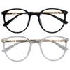 SIKAITE 2 Packs Reading Glasses for Ladies Men Reading magnifier Glasses Made with a Sprung Hinge (black and transparent, 2.25, diopters) view 2