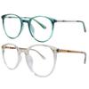 SIKAITE 2 Packs Reading Glasses for Ladies Men Reading magnifier Glasses Made with a Sprung Hinge (green and transparent, 2.25, diopters) view 1