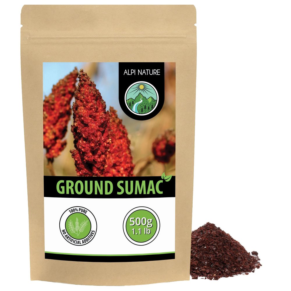 Alpi Nature Sumac Spice Powder 500g 1.1 lb, Dried and Ground Sumac Berries Blended with Salt