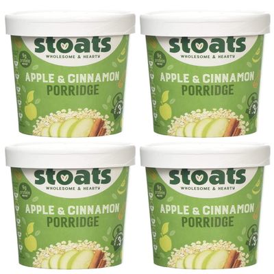 4 x 60g Scottish Apple Cinnamon Porridge Wholesome & Hearty Food Healthy Quick Snack