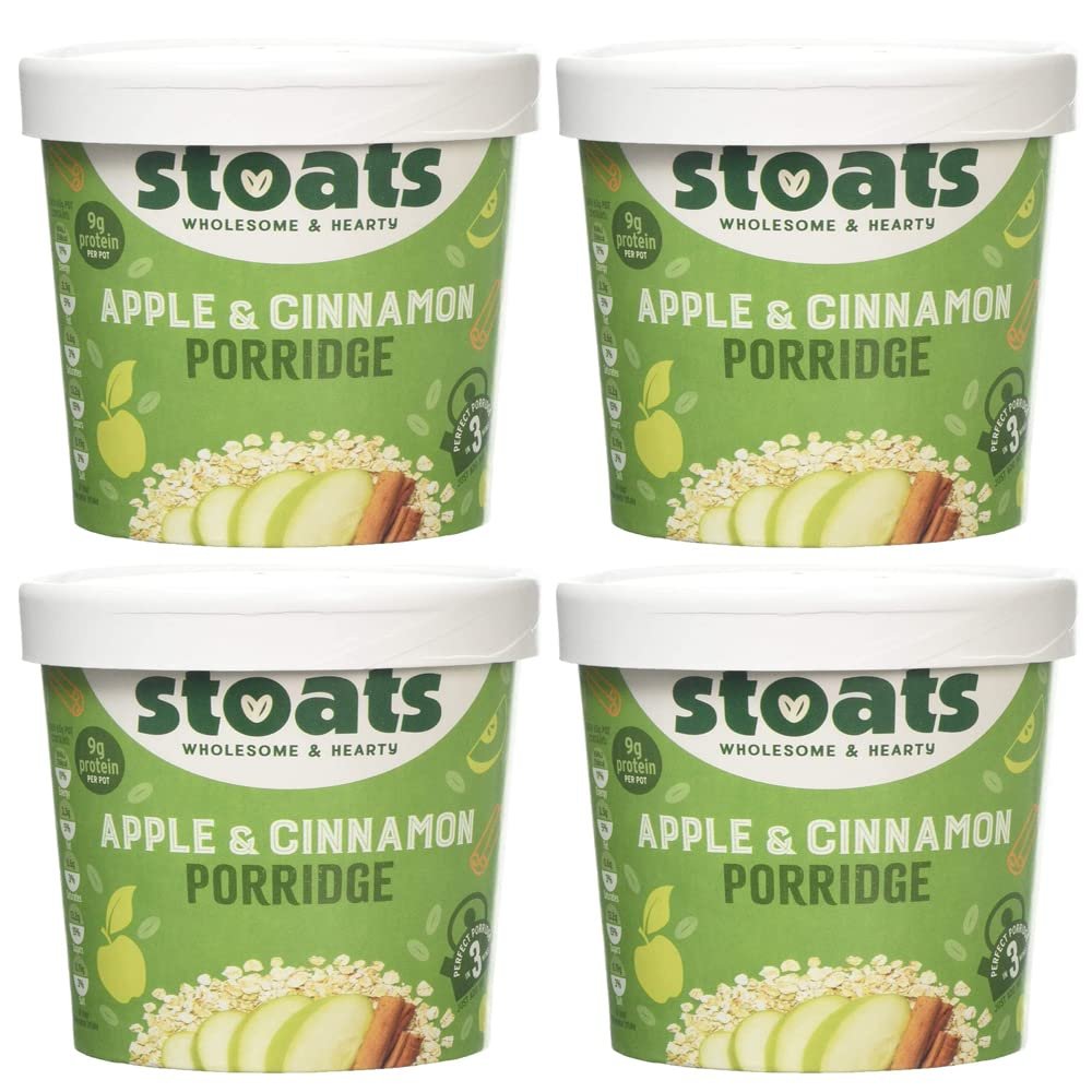 4 x 60g Scottish Apple Cinnamon Porridge Wholesome & Hearty Food Healthy Quick Snack
