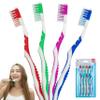4Pcs Manual Tooth Brushes, Contouring Bristles Total Clean Toothbrushes, Easy Grip Design, Non Toxic Portable Brush for Camping 19cm view 1