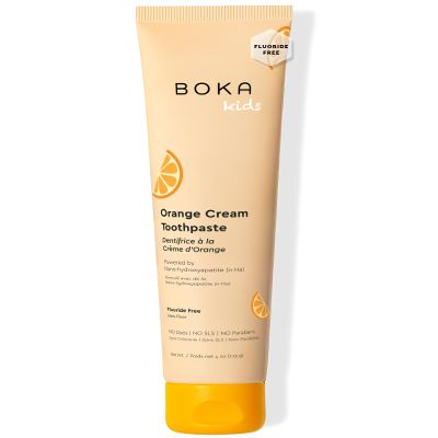 Boka Fluoride Free Nano Hydroxyapatite Toothpaste - Training Toothpaste - Appropriate for Sensitive Teeth - No Sulfate & Parabens - Natural Flavors & Vegan - Orange Cream (113g) 1pk