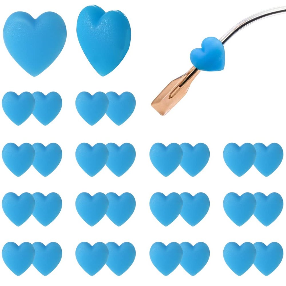 15 Pairs Eyeglasses Ear Grip Ear Hooks, Anti-Slip Holder Eyeglasses Stoppers Temple Tips Sleeve Retainer Love-shaped Eyewear Retainers For Eyeglasses, Sunglasses, Reading Glasses (Blue LOVE)