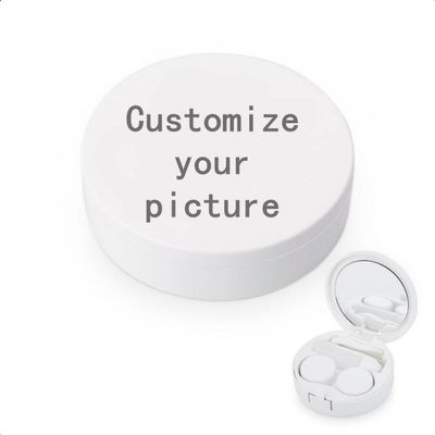 Customised Travel Contact Lens Cases with Mirror,Cute Contact Lens Holder Mini Box Container, Portable Contact Lens Case Travel Kit, Contact Lens Soaking Storage Case with L and R Caps