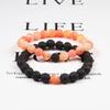 2pcs/Set Black Lava Bracelets Natural Weathered Stone Bracelets Bangles Bracelet for Women Men Yoga Jewelry,Style 3 view 3