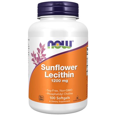 Now Foods, Sunflower Lecithin, 1.200mg, High Dose, 100 Softgels, Lab-Tested, Soy Free, Gluten Free, Non-GMO