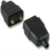 fiXte 2 Pin 10 Amp In line Impact Resistant Mains Appliance Connector in Black view 1