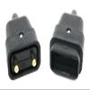 fiXte 2 Pin 10 Amp In line Impact Resistant Mains Appliance Connector in Black view 2