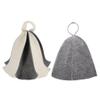 BESPORTBLE 2pcs Lightweight Felt Sauna Hats Bathing Caps for Women Men Absorbent Water-resistant Sauna Accessories for Home Use Grey view 1