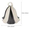 BESPORTBLE 2pcs Lightweight Felt Sauna Hats Bathing Caps for Women Men Absorbent Water-resistant Sauna Accessories for Home Use Grey view 3