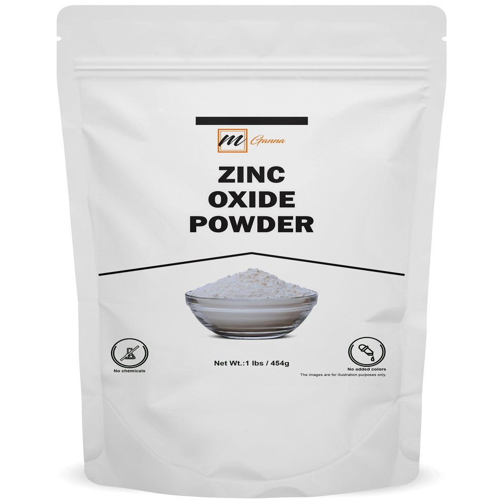 mGanna 100% Natural Zinc Oxide Powder 1 lbs / 454 g Non-Nano and Uncoated for Cosmetic formulations