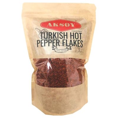 Aksoy Premium Quality Turkish Hot Red Pepper Flakes 200GR | Flakes Size 3-4mm | Rich in Flavor & Heat | Perfect for Cooking, Seasoning & Spicing Up Dishes (Packaging may vary)