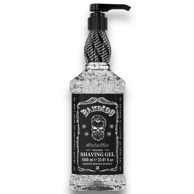 Bandido Shaving Gel | Transparent Gel | Non-Foaming Precise Shaving | Men and Women | 02 Metallic Silver 1000 ml