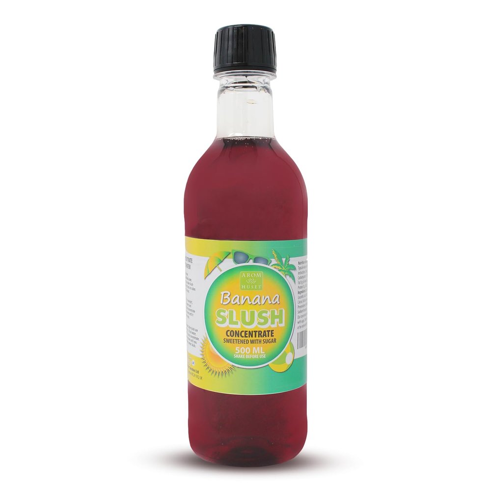 Aromhuset 500ml Banana Slush Concentrate - Mixing Ratio 1:5 - Flavoured Frozen Slushie Syrups Mix for Ice Drinks Machines, Blender Mix, DIY Cocktails & More
