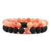 Classic Couple Balance Bracelets Set Natural Tiger Eye Black Lava Stone Beaded Bracelets Bangles Women Men Yoga Energy Jewelry,Style 4 view 1