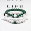 Classic Couple Balance Bracelets Set Natural Tiger Eye Black Lava Stone Beaded Bracelets Bangles Women Men Yoga Energy Jewelry,Style 4 view 2