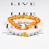 Classic Couple Balance Bracelets Set Natural Tiger Eye Black Lava Stone Beaded Bracelets Bangles Women Men Yoga Energy Jewelry,Style 4 view 4