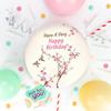 Victoria Sponge pink blossom tree themed birthday cake - A delicious traditional vanilla sponge cake with buttercream and a rich apple and raspberry jam, serves 10-12 portions. Baked by bakerdays. view 3