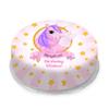 Victoria Sponge pink unicorn themed birthday cake - A delicious traditional vanilla sponge cake with buttercream and a rich apple and raspberry jam, serves 10-12 portions. Baked by bakerdays. view 1