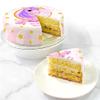 Victoria Sponge pink unicorn themed birthday cake - A delicious traditional vanilla sponge cake with buttercream and a rich apple and raspberry jam, serves 10-12 portions. Baked by bakerdays. view 2