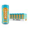 Boost Energy Drink Mango Flavour - 24 Pack Drinks with Caffeine, Taurine and Vitamin B | Carbonated Energy Drinks | Gluten Free Vegan Low Calorie Fizzy Drinks Multipack | 24x250ml