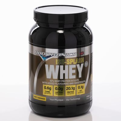 Boditronics 908g Iso Splash Whey Protein for 100% Isolate Whey Protein Take Post Workout Protein Shake with Zero Sugar Zero Fat (Zesty Lemonade)