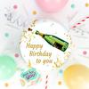 Victoria Sponge champagne themed birthday cake - A delicious traditional vanilla sponge cake with buttercream and a rich apple and raspberry jam, serves 10-12 portions. Baked by bakerdays. view 3