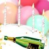 Victoria Sponge champagne themed birthday cake - A delicious traditional vanilla sponge cake with buttercream and a rich apple and raspberry jam, serves 10-12 portions. Baked by bakerdays. view 4